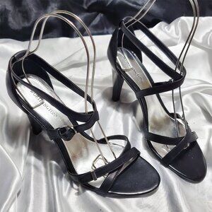 NEW WORTHINGTON black strappy high heel sandals SZ 10